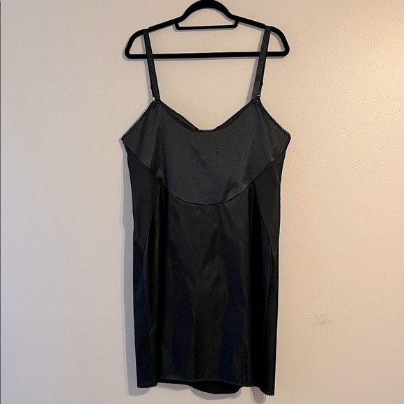 Komar Vintage Chemise Classic Nylon Slip Plus Size Black Nightgown Nightie XL - Picture 3 of 9